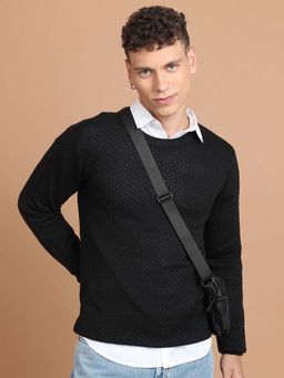HIGHLANDER - Black Acrylic Ribbed Sweater