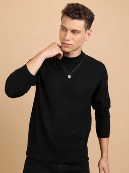 HIGHLANDER - Black Solid Acrylic Sweater