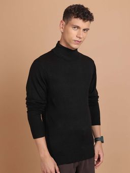 HIGHLANDER - Men's Black Cable Knit Sweater