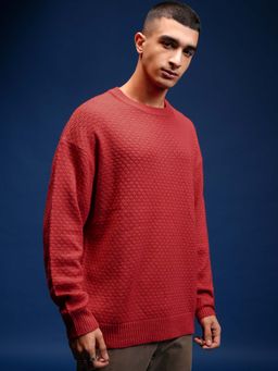 HIGHLANDER - Men's Red Round Neck Sweater