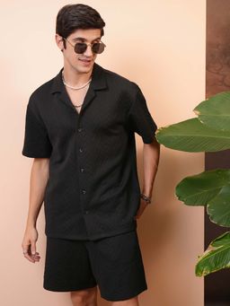 LOCOMOTIVE - Premium Quilted Jacquard Relaxed Shirt with Shorts (Set of 2)