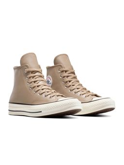 Converse - Unisex Chuck 70 Leather High Top Beige Sneakers