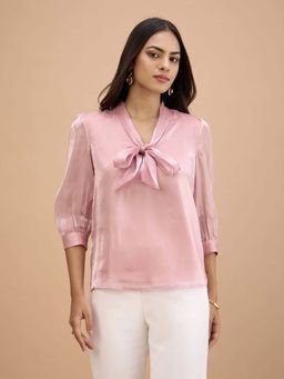 SALT Attire - Pink Polyester Regular Tops