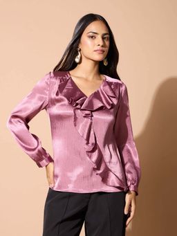 SALT Attire - Mauve Satin Regular Tops
