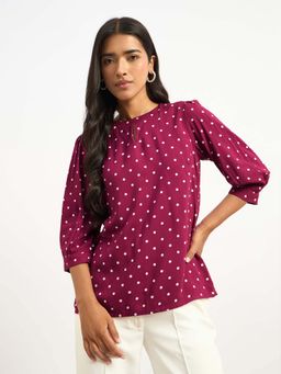 SALT Attire - Magenta Viscose Rayon Regular Tops