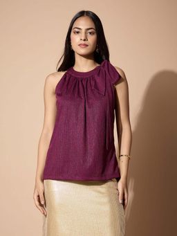 SALT Attire - Wine Polyester Regular Tops