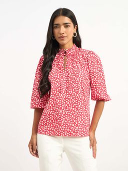 SALT Attire - Red Pure Cotton Regular Tops