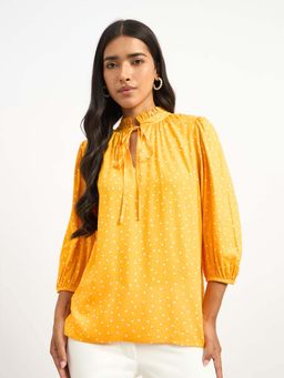SALT Attire - Yellow Viscose Rayon Regular Tops