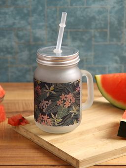PENTADECO - Mason Dessert Glass Jar with Floral Print