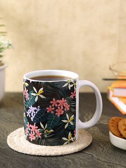 PENTADECO - Coffee & Tea Mug with Leaf & Floral Print