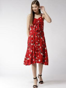Twenty Dresses by Nykaa Fashion - Red The Floral Paradise Flared Dress