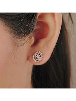 LuxeVogue - 18K Rose Gold Plated 925 Sterling Silver Gentle Stud Earrings