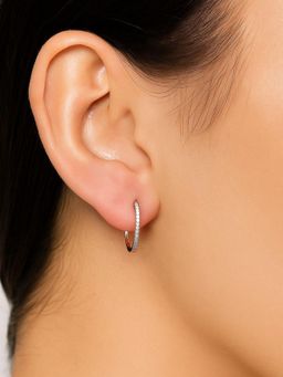 LuxeVogue - 925 Sterling Silver 18K Rose Gold Plated Oval Hoop Earrings