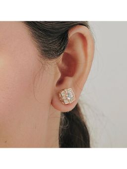 LuxeVogue - 18K Rose Gold Plated 925 Sterling Silver Geometric Delight Earrings