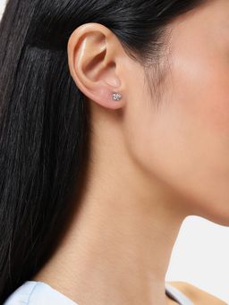 LuxeVogue - Rhodium Plated 925 Sterling Silver Butterfy Stud Earrings