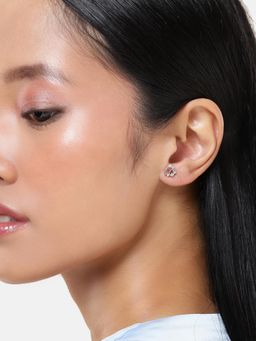 LuxeVogue - Rhodium Plated 925 Sterling Silver Star Crown Stud Earrings