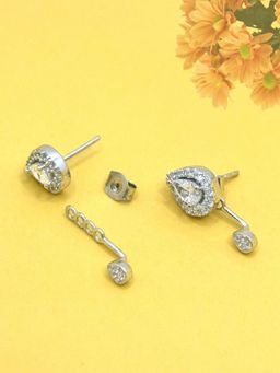 LuxeVogue - Rhodium Plated 925 Sterling Silver Teardrop Earrings