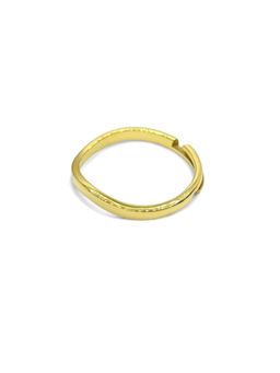 LuxeVogue - 18K Gold Plated 925 Sterling Silver Wave Band Ring