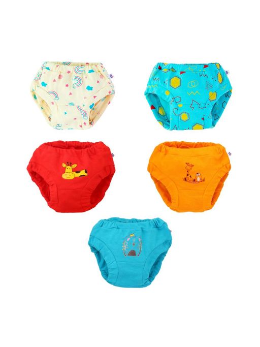 Superbottoms Basic Unisex Briefs for Kids - Multi-Color (Pack of 5)