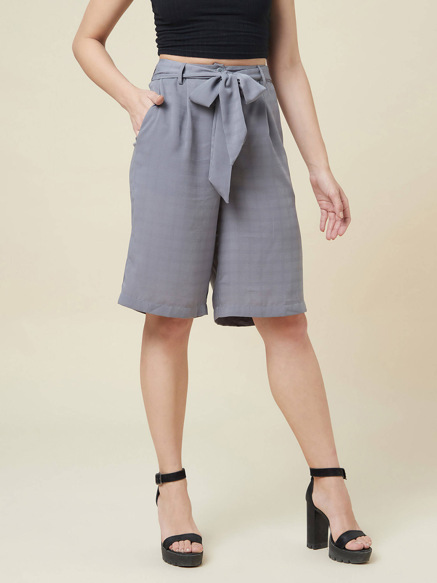 Buy ENZEO Boyfriend Grey Knee Length 