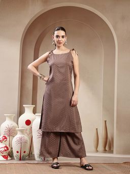 Stylum - Brown Geometric Kurta with Palazzo