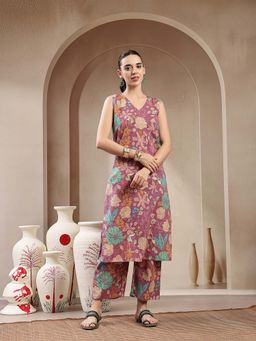 Stylum - Mauve Floral Kurta with Pant