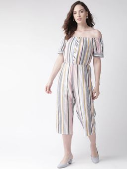 Twenty Dresses by Nykaa Fashion - Multi-Color Stripe Up In Color Jumpsuit