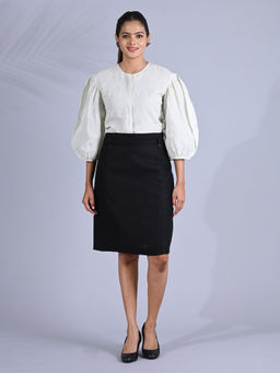 Maba India - Women Light Green Pinstripe Linen Shirt