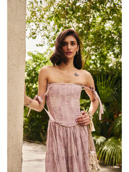 Old Marigold - Women Linen Purple Floral Sleeveless Top