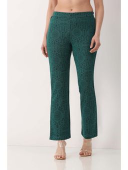 Biba - Green Printed Straight Pant