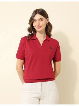 U.S. POLO ASSN. - Boxy Fit Solid Polo T-Shirt