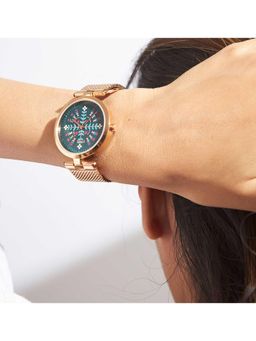 Teal by CHUMBAK - Mandala Watch Metal Mesh Strap - Navy Blue (Medium)