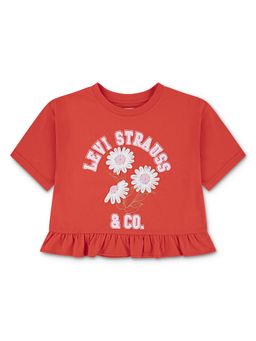 Levi's - Coral Peplum Embroidered Flare Top