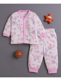 Bumzee - Baby Pink Baby Girls Full Sleeves Jabla and Pyjama Set 0-3 Months