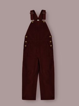 CHERRY CRUMBLE BY NITT HYMAN - Girl's Maroon Cotton Regular Solid Dungaree