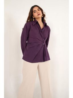 All Eyes On You - Aeoy Purple Wrap Style Shirt