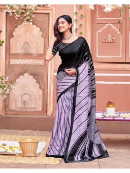 SATRANI - Women's Khadi Printed Multi-Color Saree With Unstitched Blouse