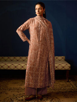 Saundh - Dor Unstitched Dress Material Brown (Set of 3)