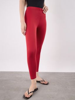 COLOR CAPITAL - Red Solid Skinny Leggings