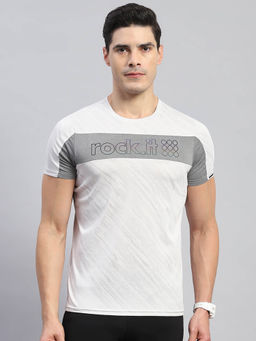 Rock.it - Men's Grey Printed Round Neck Half Sleeves Regular Fit T-Shirt