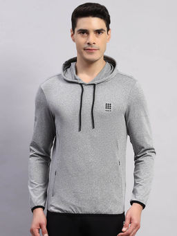 Rock.it - Men's Solid Grey Hooded Neck Full Sleeves Regular Fit T-Shirt
