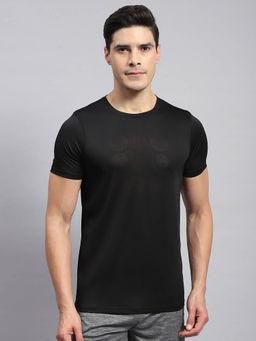 Rock.it - Men's Black Solid Round Neck Half Sleeves Regular Fit T-Shirt