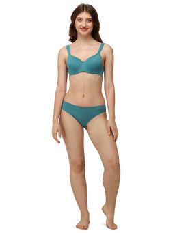 SOIE - Women's Full Coverage Sweetheart Neckline Padded Wired Bra With Medium Coverage Brief