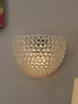 Homesake - Round Wall Sconce Light White Crystal