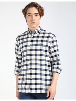 Tommy Hilfiger - White Brushed Easy Checks Casual Shirt