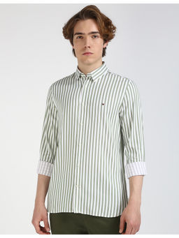 Tommy Hilfiger - Green Royal Twill Stripes Casual Shirt