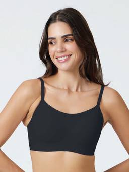 B'There - Womens Full Coverage Seamless Scoop Neck Bra - Black