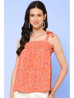 PURYS - Smocked Tie-up Top