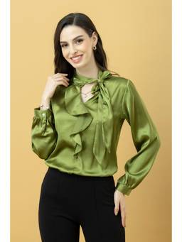 PURYS - Ruffle Satin Top
