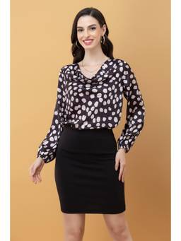 PURYS - Cowl Neck Satin Top